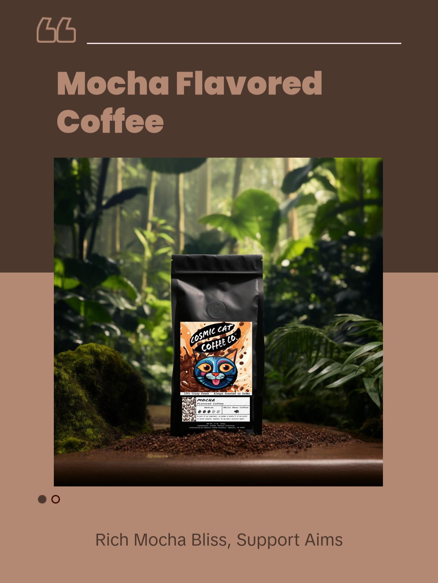 Mocha Flavored Coffee | Medium | Naturally Flavored | Sugar Free | No Artificial Additives |   Roasted & Shipped Same Day | 1% Profit to Cancer Research