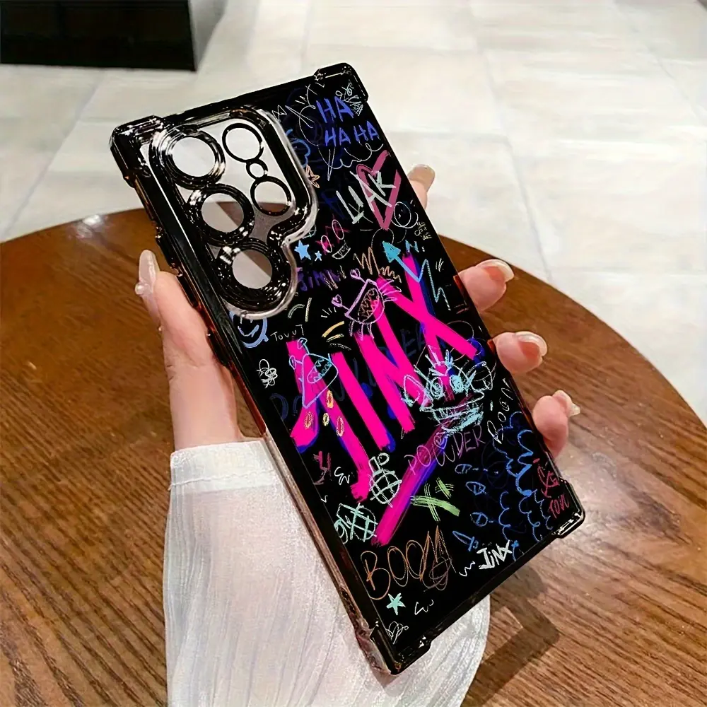 Graffiti Logo J-Jinxs TPU Smartphone Casing, Shockproof Transparent Soft Back Cover for Handheld Cellphone Devices, Compatible with Samsung Galaxy S25, S24, S23, S22, S21 FE, Ultra, Plus (4G, 5G)