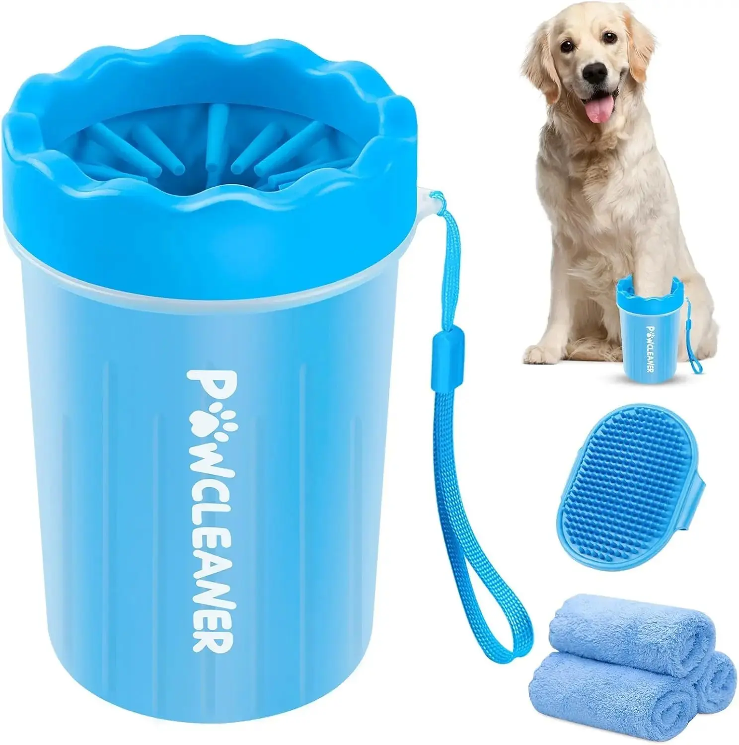 New Deal - Dog Paw Cleaner, Washer, Buddy Muddy Pet Foot Cleaner for Small Medium Large Breed Dogs/Cats (with 3 absorbent towel)