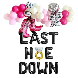 Last Hoe down Balloon Banner with Garland | Cowgirl Bachelorette Banner | Last Ride Bachelorette | Bachelorette Party Decorations