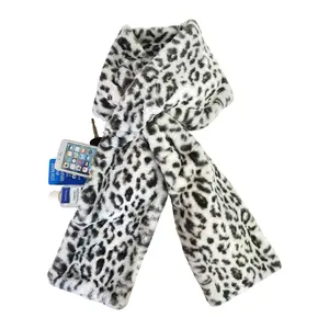 Sprigs Faux Fur Pull-Through Scarf with Zipper Pocket