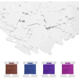 200 Pcs White Plastic Embroidery Floss Bobbins Embroidery Thread Organizer for Cross Stitch Sewing Needlework Supplies