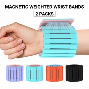 Magnetic Weighted Wrist and Ankle Weights Set - Anti-Slip All-Wrap Silicone Fitness Weights for Women, Waterproof Yoga Pilates Walking Weights, Weight Bands for Swimming Workout