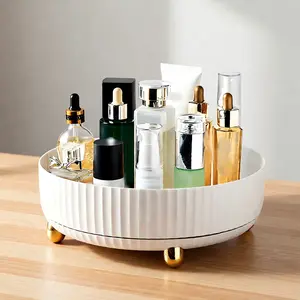 Valentine's Day Rotatable White Countertop Organizer for Cologne: Vanity Organizer , Bathroom Counter Organizer for Razor, Shaving Lotion, Skincare, Deodorant, Perfume Perfect for Bathroom & Bedroom Storage