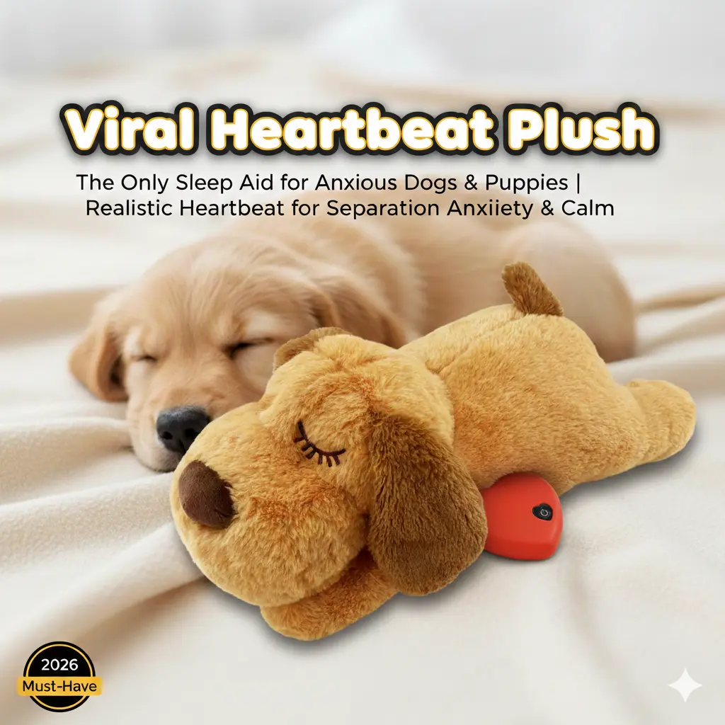 Viral Heartbeat Plush: The Only Sleep Aid for Anxious Dogs & Puppies | Realistic Heartbeat for Separation Anxiety & Calm
