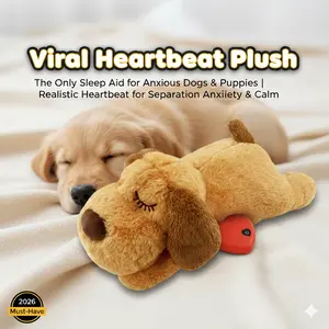 Viral Heartbeat Plush: The Only Sleep Aid for Anxious Dogs & Puppies | Realistic Heartbeat for Separation Anxiety & Calm