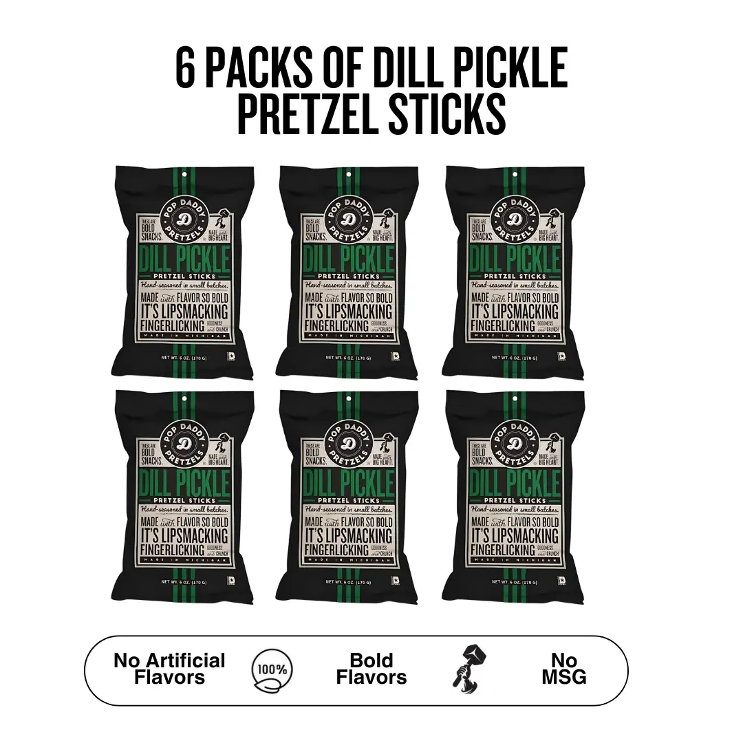 Dill Pickle Pretzels - 6 Pack- 6 oz Bags