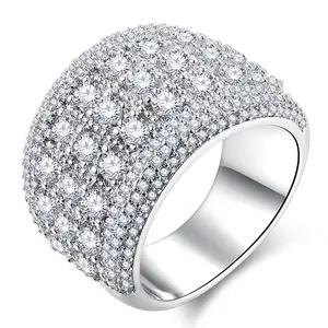 Sparkly Fashion Promise Engagement Ring for Women, Wedding Band Cubic Zirconia Statement Rings for Women, Luxury Exaggerated Ring Gift Jewelry-Size 7-10