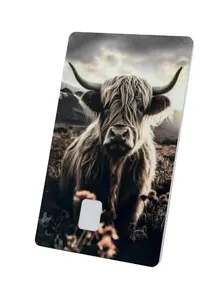 Highland Cow Card Skin Rustic Farmhouse Country Landscape DesignDurable Materials Easy Application Waterproof Stickers