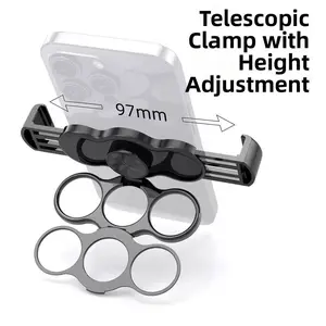 Rotatable Metal Ring Clamp Stand, Ultra-Thin Portable Desktop Holder, Dual Direction Support, Customizable Design, Ideal for Desk Use