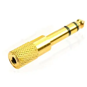 6.35mm 1/4 Male to 3.5mm 1/8 Female Stereo Headphone Adapter Connector Gold Plated, Headphone Jack Adapter for Aux Cable Speaker Headphone Guitar Digital Piano Amp