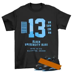 Box Label Shirt to Match AJ 13 Retro Black University Blue