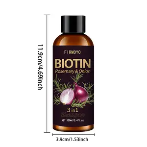 100ml/3.38oz Biotin Onion Rosemary Plant Triple-Action Shampoo - Deep Cleansing & Moisturizing, Strengthens Dry Hair, Reduces Breakage, Long-Lasting Softness Convenient for Travel, Suitable for All Hair Types, Biotin Infused Shampoo