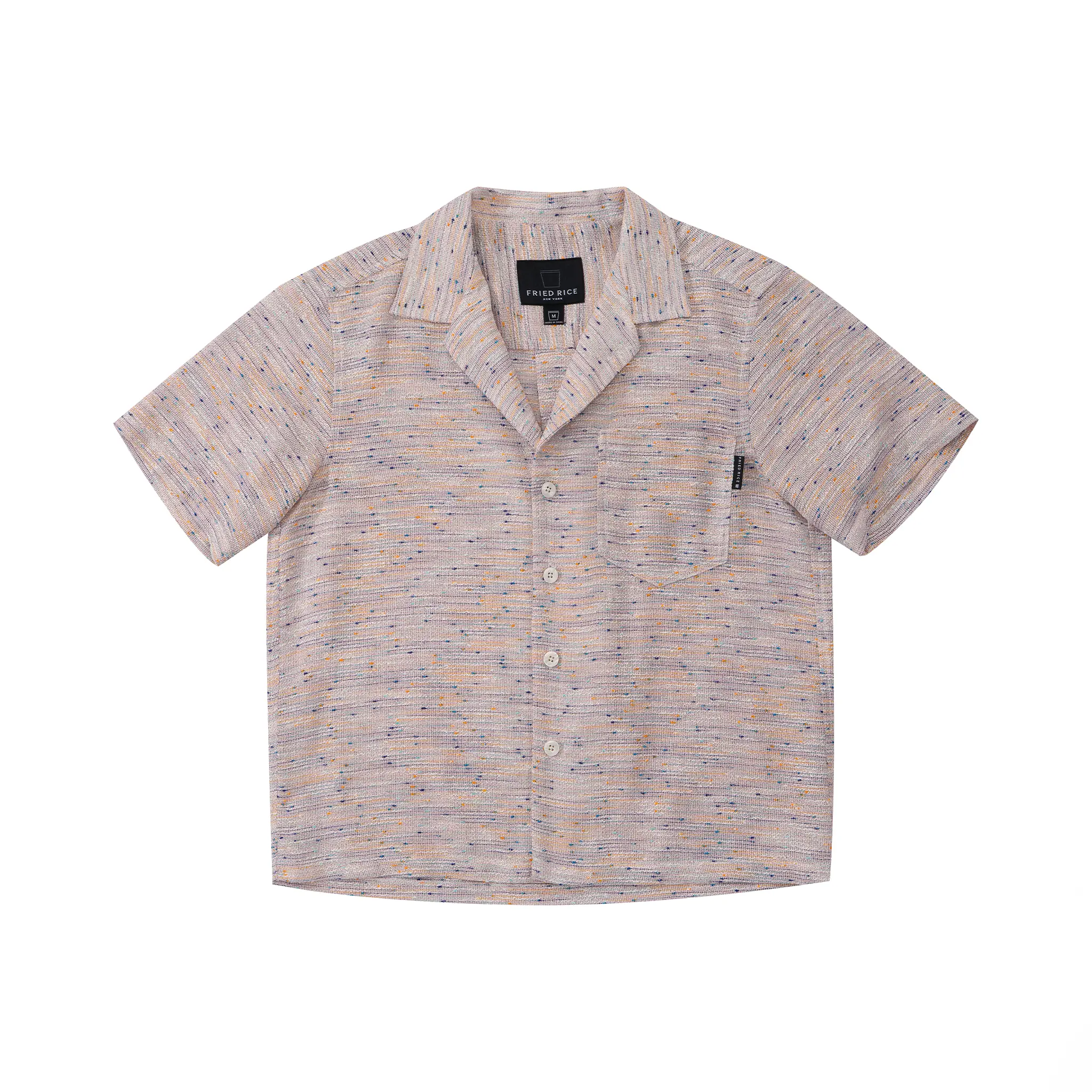 Confetti Knit Camp Collar Shirt - Pink Sand