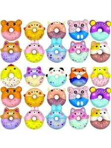 30pcs Donut Squishy Toys, Slow Rebound Squeeze Toys, Party Favors for Kids, Donut Shape , Holiday Decorations For Boys and Girls, Classroom Rewards, Christmas Stocking Stuffers-Assorted Varieties