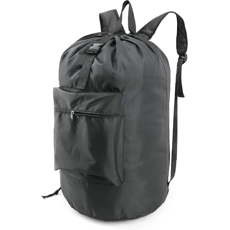 Laundry Bag Backpack w Adjustable Shoulder Straps College Dorm Essentials w Drawstring Closure for Travel Camp Heavy Duty Laundry Hamper Backpack Portable w Handle Xlarge Black