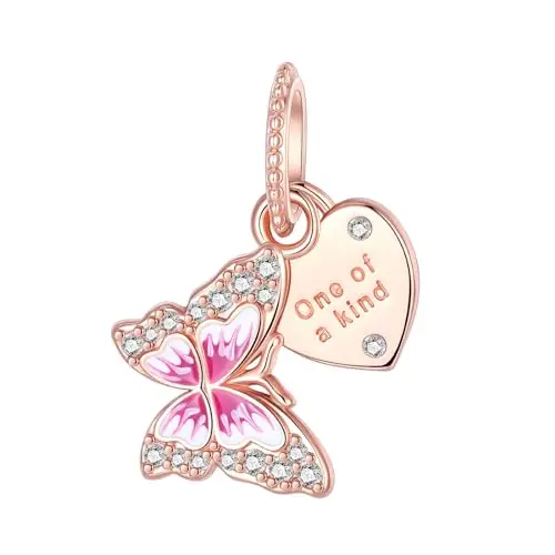 Rose Gold Butterfly Charm