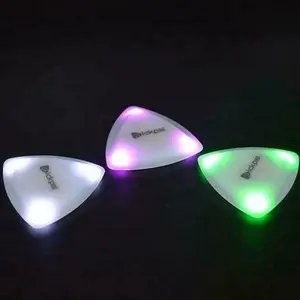 LED Guitar Pick - Single Piece with Light-Up Features in Green, White and Pink Colors