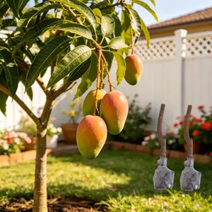 (ML#FF)Healthy Mango Tree Sapling for Indoor and Outdoor Gardening, Ideal for Backyard, Container or Patio, Self-Pollinating Tropical Fruit Plant