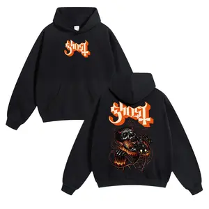 Ghost Band Unisex Cotton Hoodie for Autumn Winter Thick Warm Band Symbol Fan Style Retro Print Versatile Ins Street Style Couples Outfits Top Choice for Boyfriend Gift Fabric Menswear Casual Fit Great Gift Option