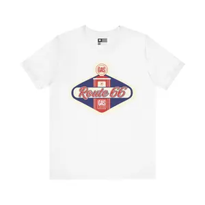 Retro Route 66 Gas Station Tee - Vintage Road Trip Apparel