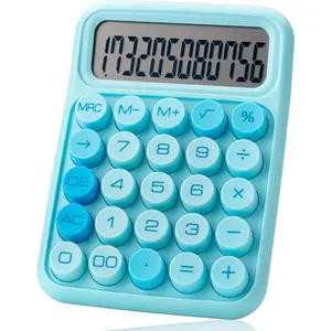 -MechanicalCalculator,12Digits,LargeLCDDisplay,BlueCalculatorBigButtons,MechanicalCalculator,CalculatorsDesktopCalculator,CuteCalculator,AestheticCalculatorBlue