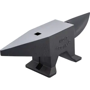 VEVOR Cast Iron Anvil,  132 Lbs(60kg) Single Horn Anvil with Large Countertop and Stable Base, High Hardness Rugged Round Horn Anvil Blacksmith, for Bending, Shaping