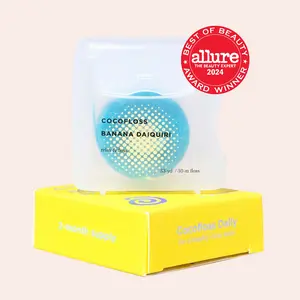 COCOLAB Banana Daiquiri Dental Floss - Award-Winning, 500+ Woven Waxed Fibers, Coated in Coconut Oil for Freshness & Plaque Removal - 33 Yd, 2-Month Supply