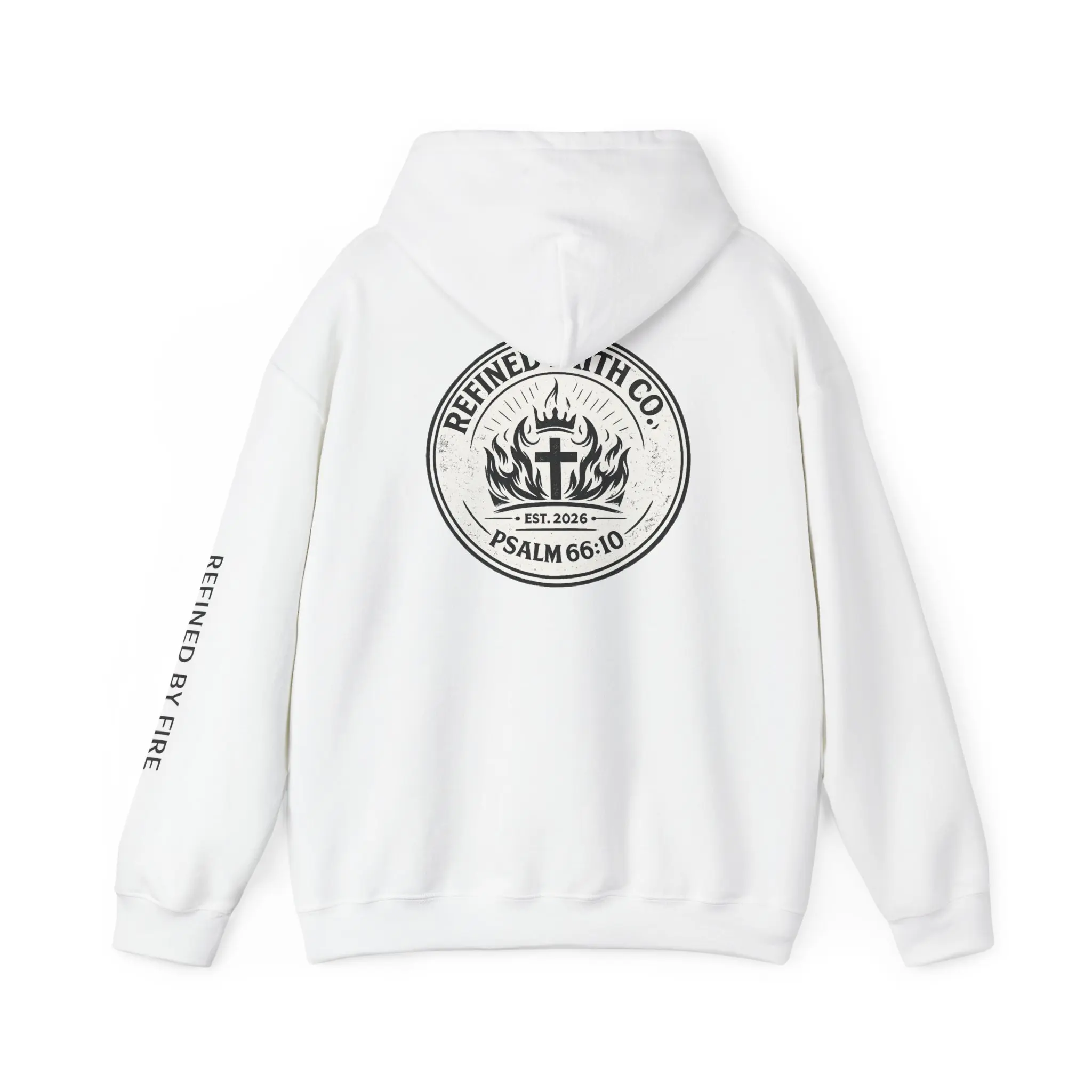 Refined By Fire cross flame emblem Hoodie