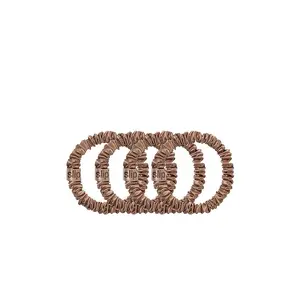 slip Skinny Scrunchies 4 Pack In Light Brown
