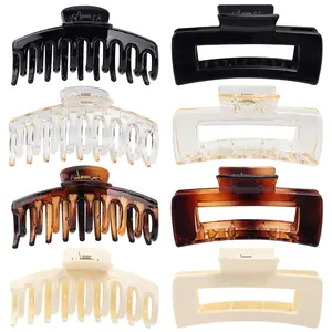 8PCS Large Rectangle Claw Clips for Women Strong Hold Hair Clips Non Slip Jaw Clips Thick Thin Hair Accessories