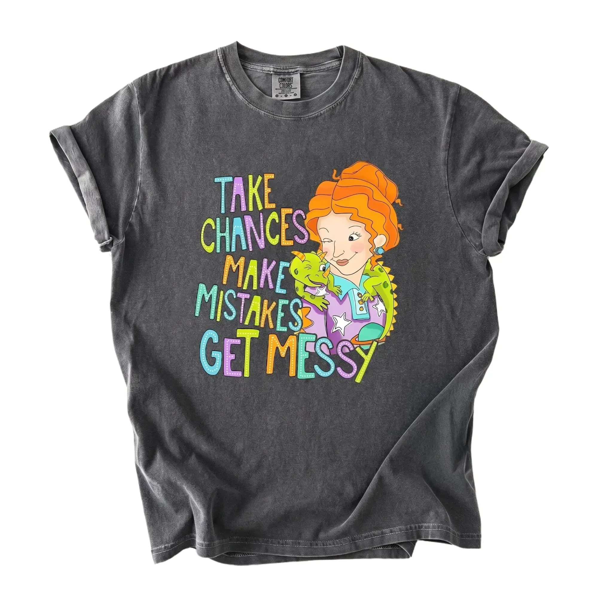 Comfort Colors Take Chances Make Mistakes Get Messy T-Shirt, Funny Teacher Graphic Tee, Back to School Gift, Science Classroom Shirt