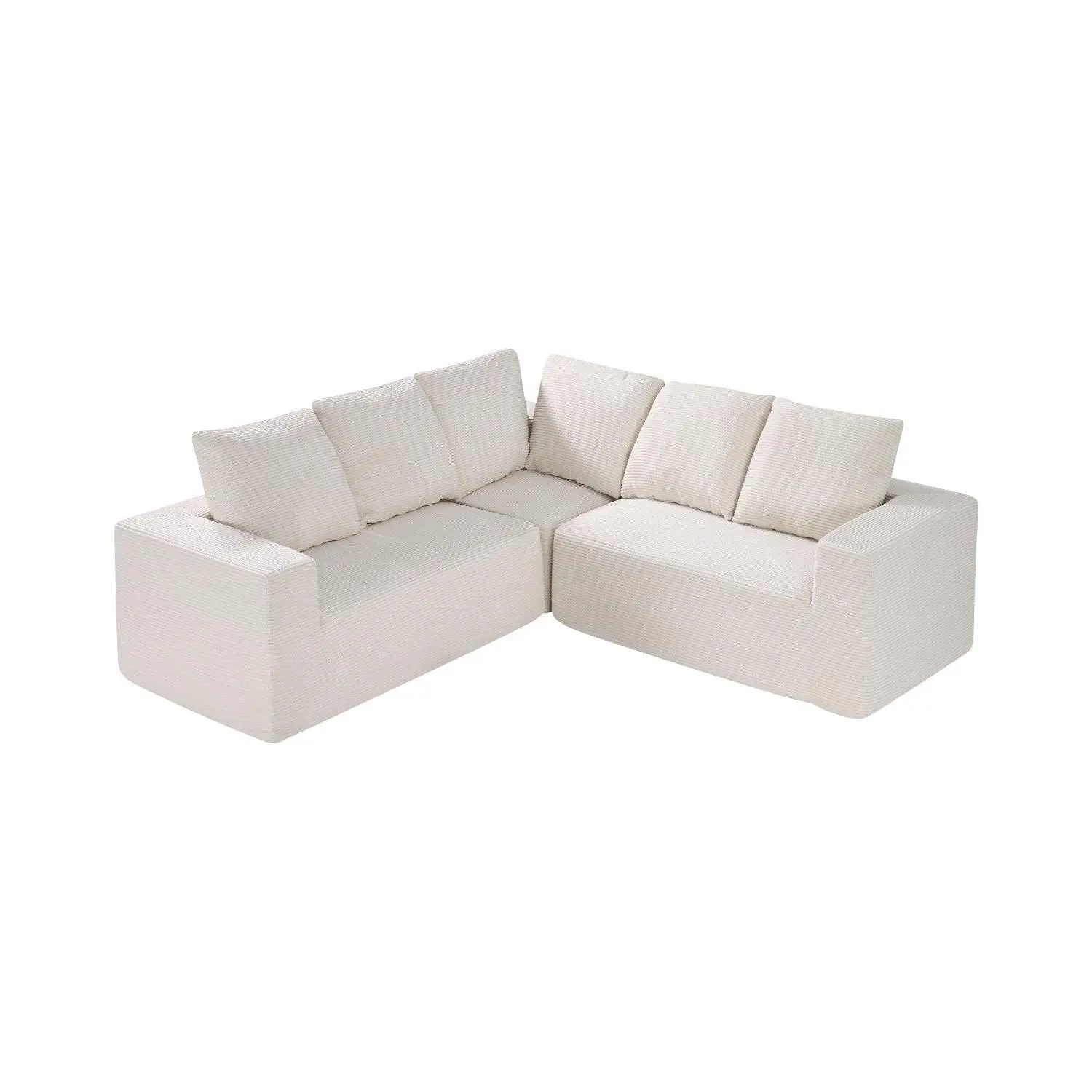 【DealsForYouDays】VEVOR Modular Sectional Sofa, L Shaped Modular Sofa Deep Seat, Cloud Sectional Couch with High Rebound Sponge and Density, Upholstered Corduroy Couch with Cushion for Living Room, Bedroom, BeigeSummervibes