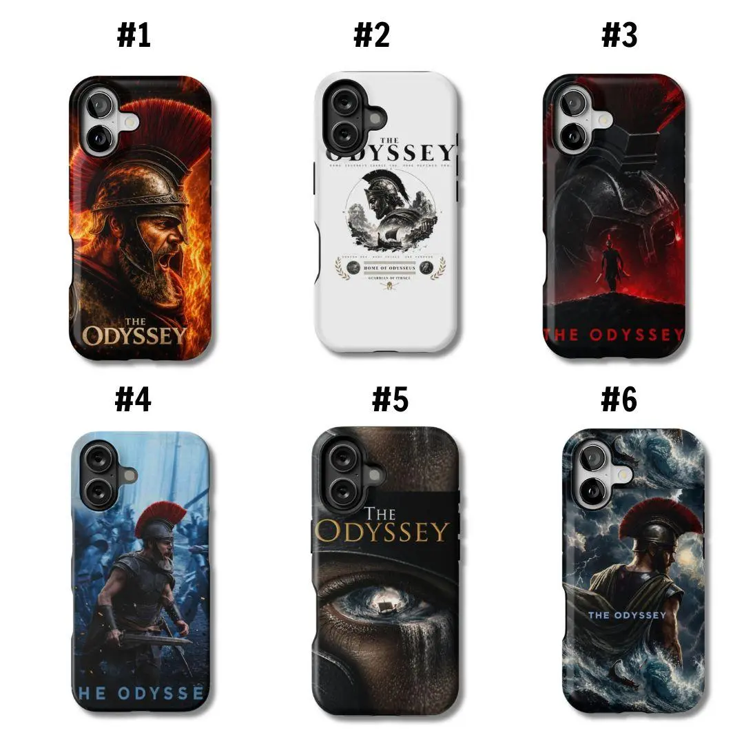 The Odyssey 2026 Inspired Tough Phone Case, 6 Greek Warrior Mythology Designs, Protective Cover for iPhone X to iPhone 17 Pro Max, Movie Fan Gift