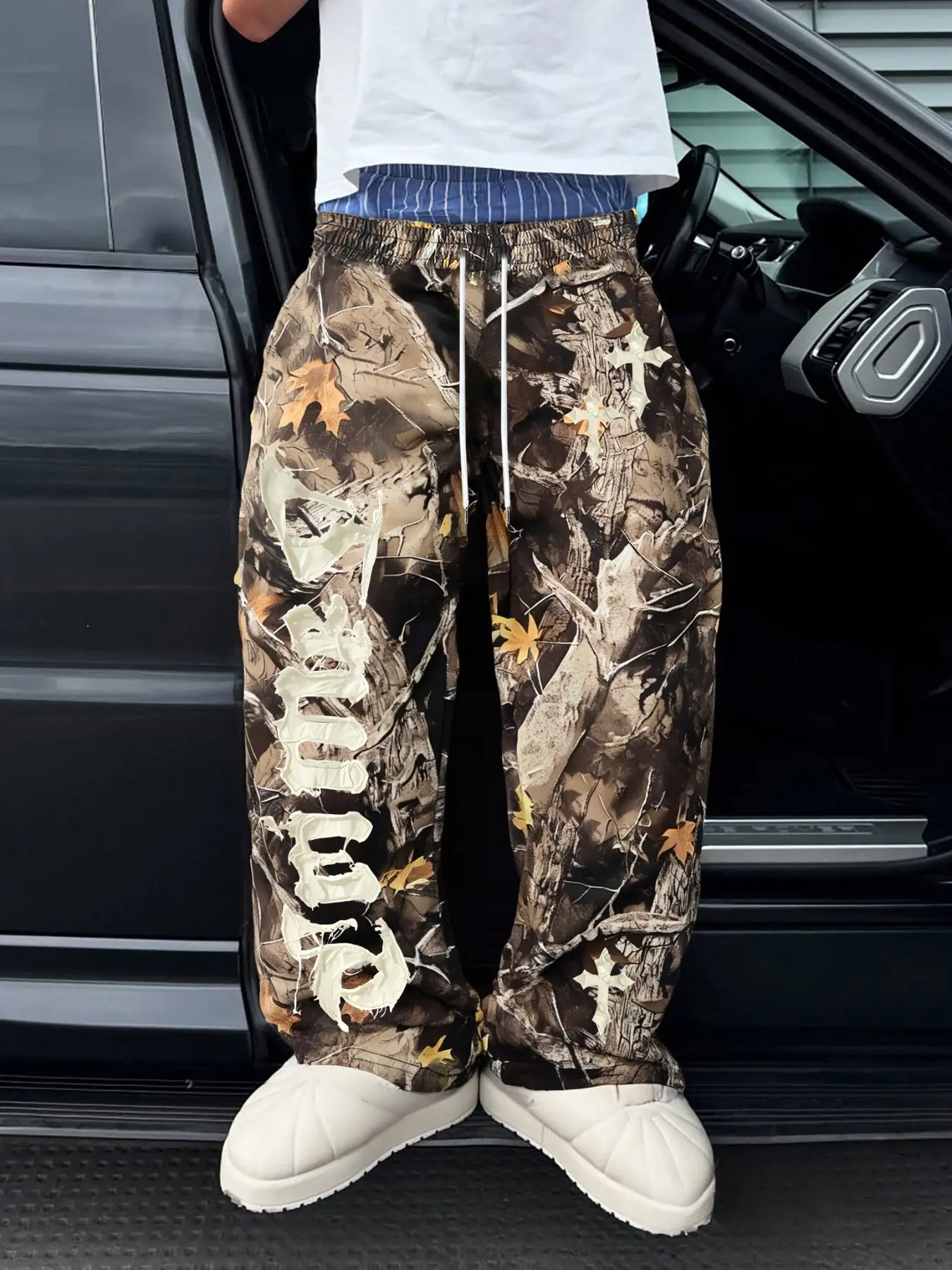 Men's Camouflage Tree Leaf Print Pants, Street Fashion High Street Casual Comfy Stretchy Loose Trousers for Daily Wear, Men's Bottoms for Summer, Casual Fit Bottoms, Menswear