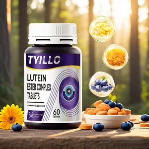 Tyillo Blueberry Lutein Ester Complex Tablets，Protecting eye health，Vitamins Supplements-with Lutein ester, Zeaxanthin，preservation of eyesight、Healthy foods for alleviating eye discomfort，The best choice for consuming dietary nutrition-60 Tablets.