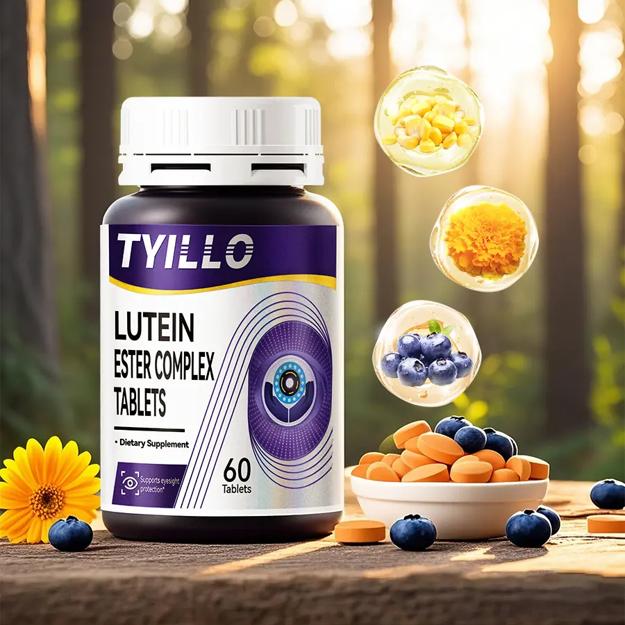 Tyillo Blueberry Lutein Ester Complex Dietary Tablets - US Winner Rise Eye-Friendly Vitamins, 60-Tab Multi-Pack for Adults with Lutein Ester, Zeaxanthin, Antioxidants, Botanical Extracts for Eye Health, Blue Light Support, Discomfort Alleviation