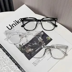 3 Pairs Unisex Retro Fashion Geometric Plain Glasses, Suitable for All Face Shapes, Blue Light Blocking Glasses, Stylish Aesthetic Eyewear, Square Frame Eyeglasses