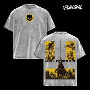 Helldivers 2 Squad From Super Earth Graphic Tee, Oversized Heavyweight Cotton Tees, Vintage Washed Y2K, Managed Democracy Fan Gift, Official Style Game Merch, Perfect Gift For Helldivers Fans, Tactical Combat Aesthetic, Premium Quality Gaming Tee