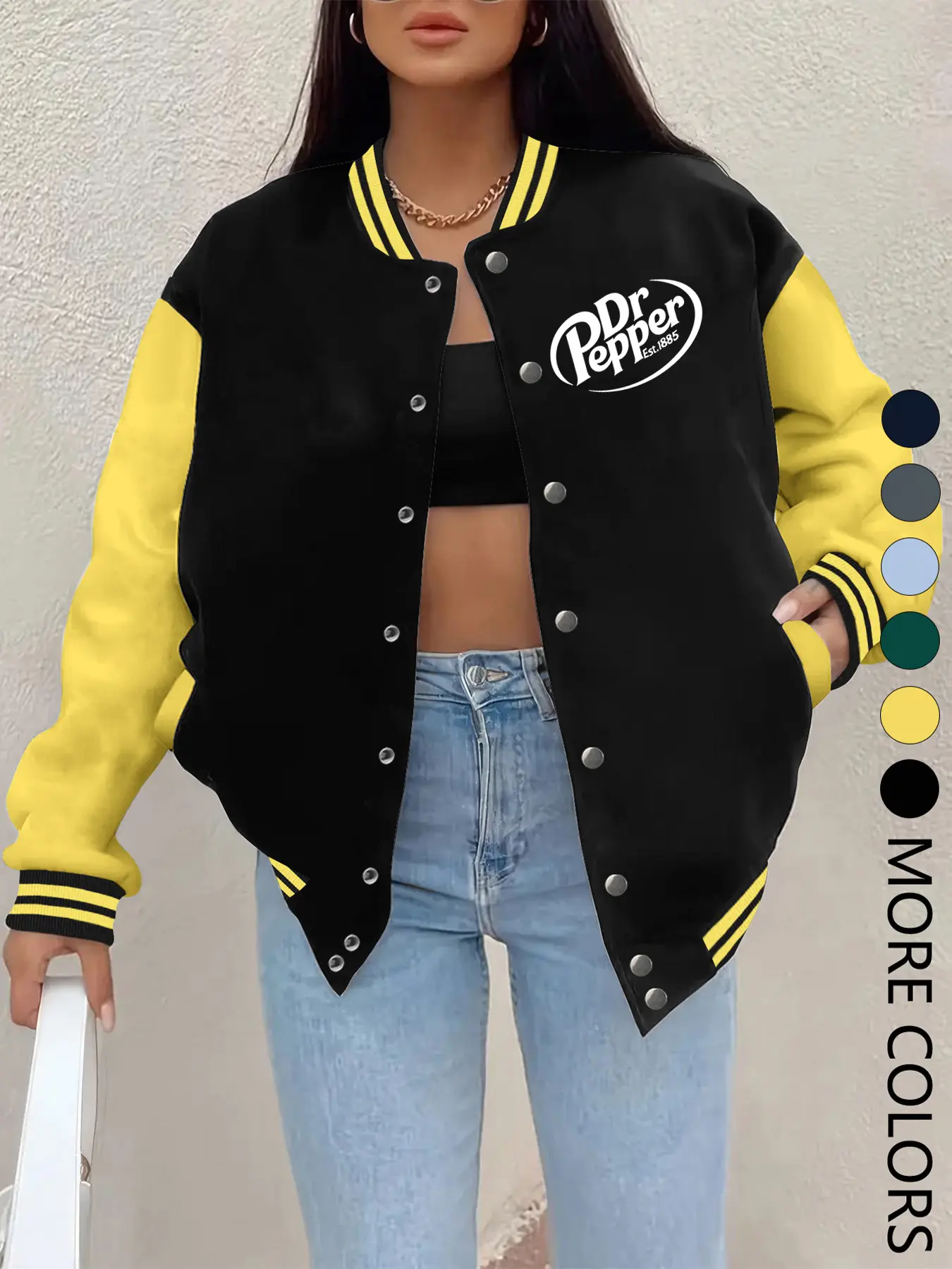 New Women's Baseball Jacket Fall Winter, Creative Letter Print, Casual Sporty Coat, Comfortable Versatile Jacket, Multiple Trend Colors