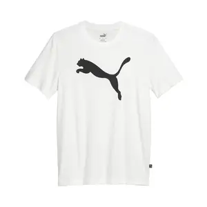 PUMA Mens Essentials Cat Logo Crew Neck Short Sleeve Casual Tops Casual - White