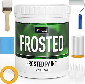 DWIL Frosted Glass Paint for Window - Window Privacy Paint, Frosted Glass Spray, Waterproof & UV Resistant, for Glass Surface in Bathroom, Kitchen, Room, Sliding Door, 32oz (with tools)