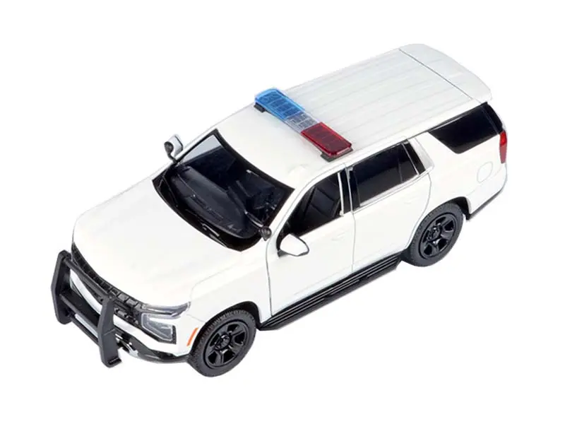 2025 Chevrolet Tahoe Police Pursuit Vehicle – Plain White (Law Enforcement and Public Service) Diecast 1:24 Scale Model - Motormax 76816WH