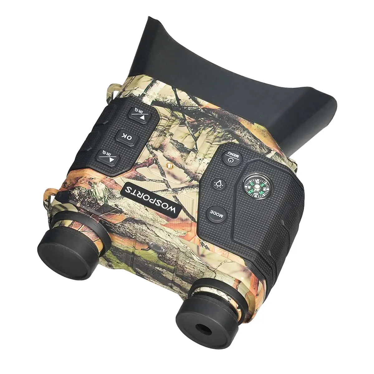 WOSPORTS 4K Night Vision Binoculars, 1300FT Range, 8X Zoom, USB Rechargeable, Helmet-Compatible, Photo/Video Capture, 32GB TF Card