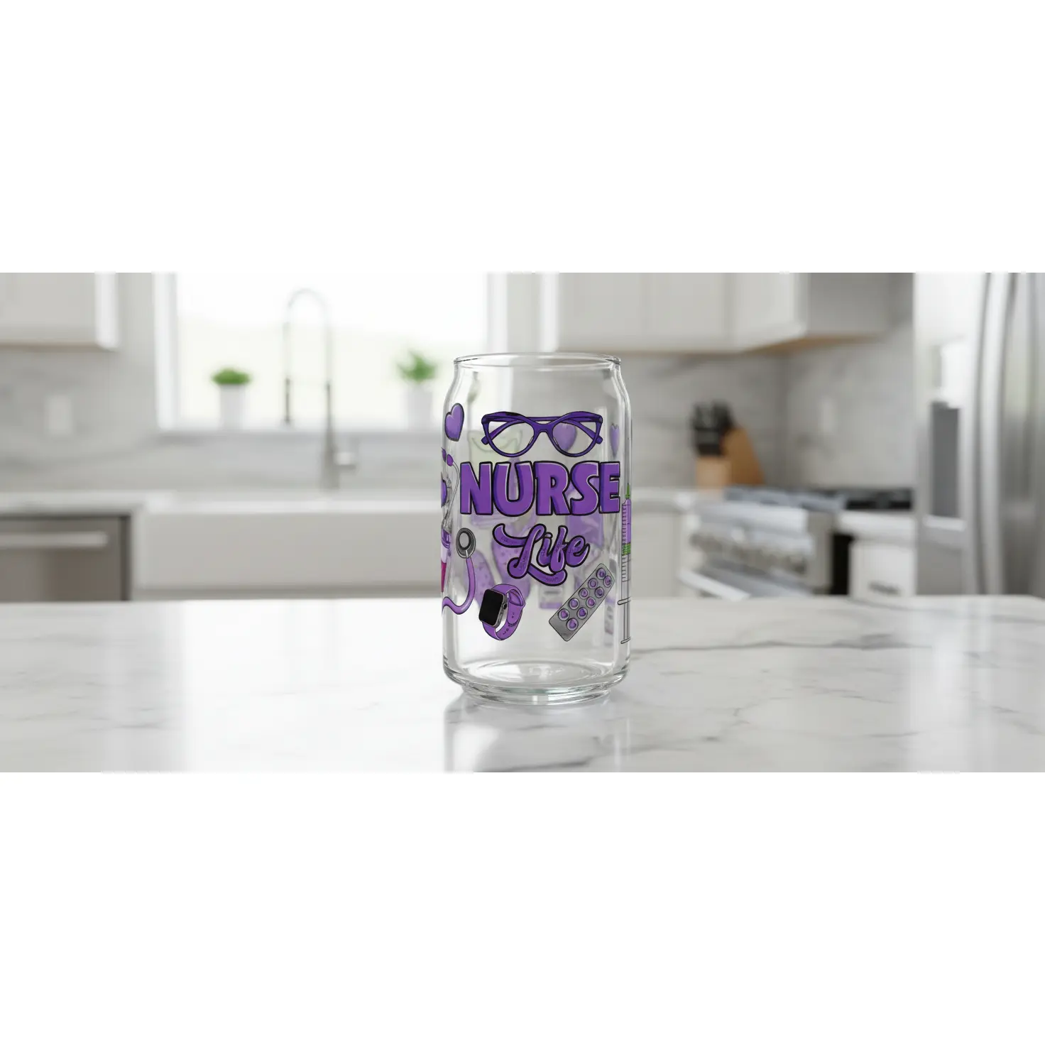 Nurse Life (Purple) - UVDTF Wrap for cups/hard surfaces sticker