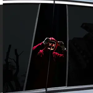 2 red hooded masks cycling stickers personalized creative text bicycle road bike mountain bike waterproof sticker frame handlebar sticker Car Decal