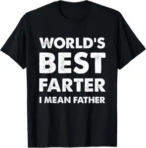 [100% Cotton] Father's Day Retro World's Best Farter Dad Joke  T-shirt muffin tops Premium Cotton Apparel
