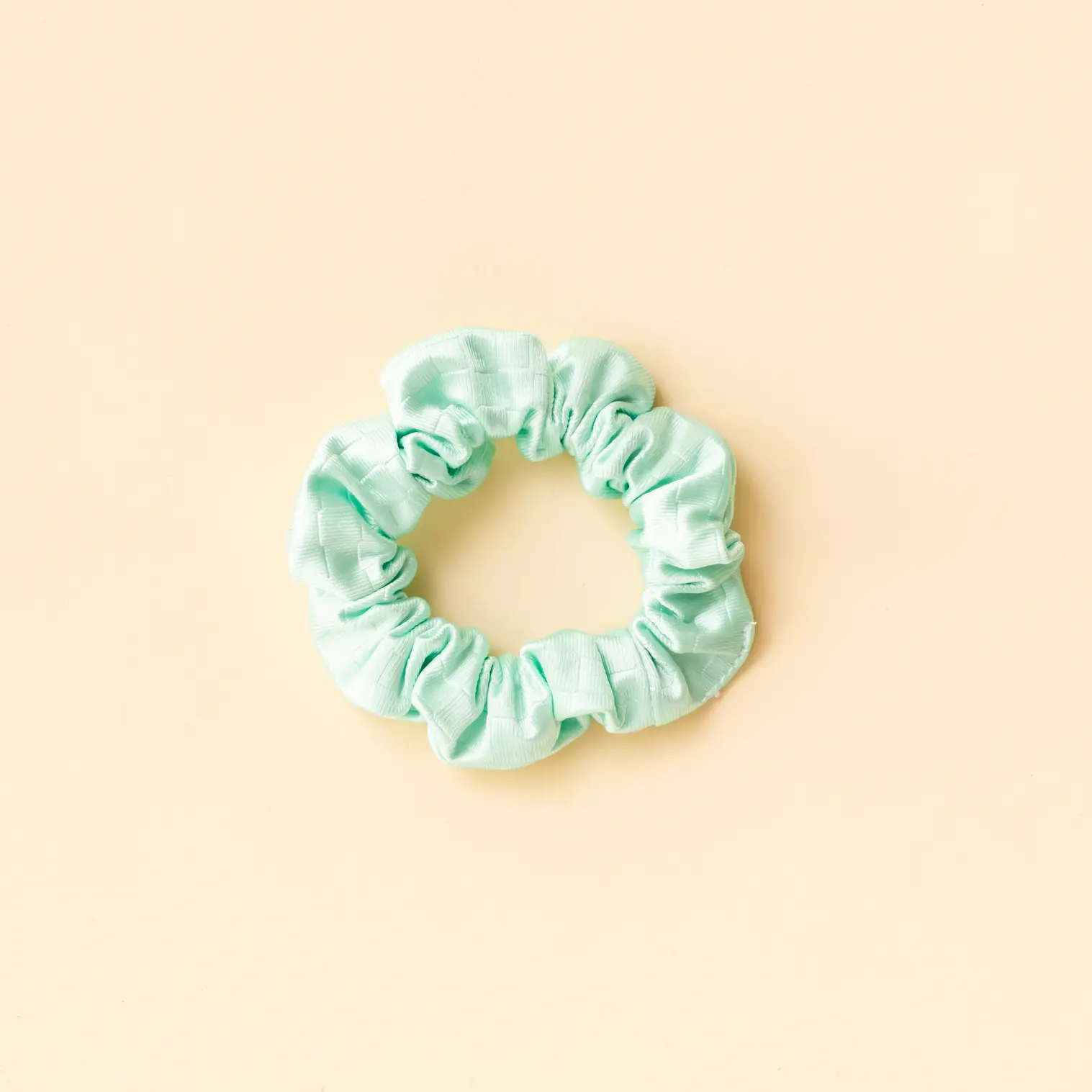 Turquoise Summer Check Scrunchie