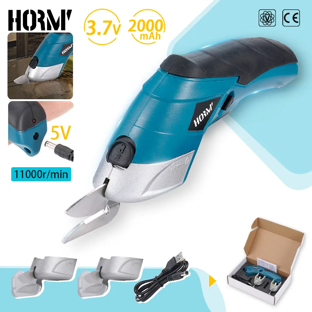 USB Electric Scissors Rechargeable Sewing Tailor Cutting Tool Cutting Tungsten Steel Blade Scissors Suitable for Leather/ Fabric/ Cardboard Cutting