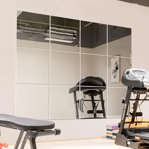 Wall Mirror for  Gym Mirror, Full Length Mirrors Wall Mounted, Frameless Full  Mirror Tiles for Wall, Door, Garage, 12" x12PCS